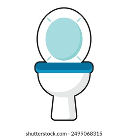Toilet bowl icon font view vector illustratioon