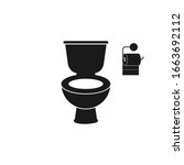 Toilet bowl icon, isolated on white vector Illustration