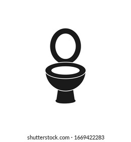 Toilet bowl icon, isolated on white vector Illustration