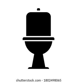 Toilet bowl icon, isolated on white vector Illustration