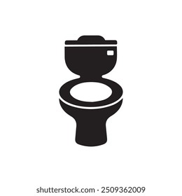 Toilet bowl icon, isolated on white vector Illustration in modern flat style sign