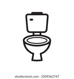 Toilet bowl icon, isolated on white vector Illustration in modern flat style sign