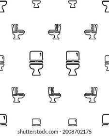 Toilet Bowl Icon Seamless Pattern, Toilet Bowl Icon, Sanitary Ware Vector Art Illustration