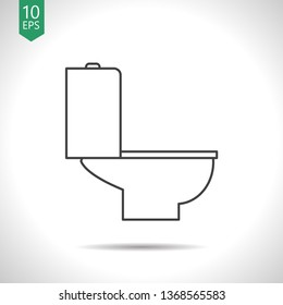 toilet bowl illustration. Restroom vector icon