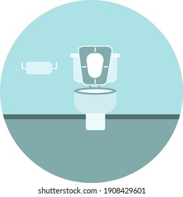 Toilet bowl, illustration, vector on a white background.