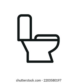 Toilet bowl isolated icon, WC vector icon with editable stroke