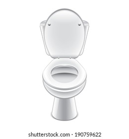 Toilet bowl isolated on white photo-realistic vector illustration