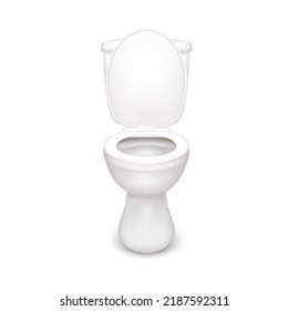 Toilet bowl isolated on white background. 3D Realistic vector EPS10 illustration.