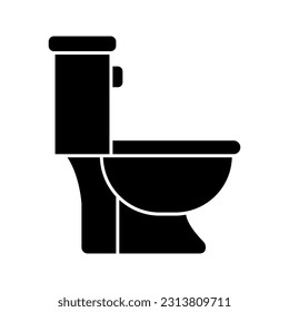 Toilet bowl line icon color editable