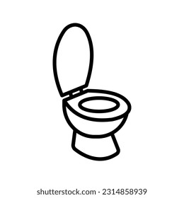 Toilet bowl line icon color editable