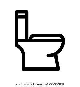 Toilet bowl line icon isolated on white background. Editable stroke. Vector graphics