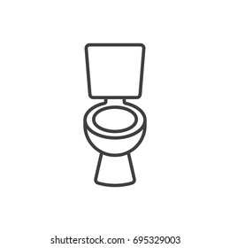 Toilet bowl line icon. Lavatory pan.