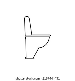 Toilet bowl line icon, outline vector sign, linear style pictogram isolated on white. WC symbol, logo illustration. Editable stroke