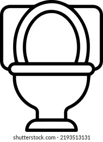 Toilet bowl line icon, outline vector sign, linear style pictogram isolated on white. WC symbol, logo illustration