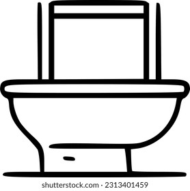 toilet bowl line icon, outline vector sign, linear manner pictogram isolate on white. WC symbol, logo illustration. Editable stroke