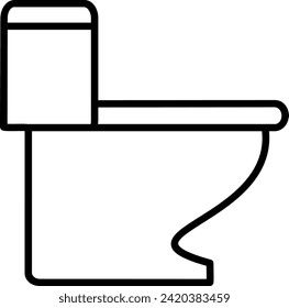 Toilet bowl line icon, WC symbol. Replaceable vectordesign.