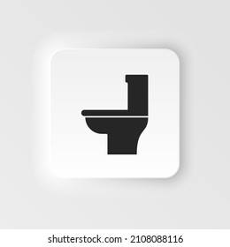 Toilet Bowl Neumorphic Style Neumorphic Style Vector Icon Illustration. Bathroom, Commode, Commode Toilet, Restroom, Washroom Wc Icon Neumorphic Style Neumorphic Style Vector Icon