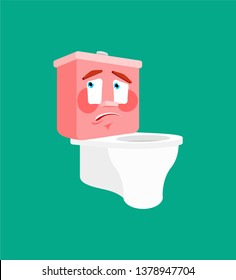 Toilet bowl oops emotion isolated. lavatory confused perplexed. surprise toilet Vector illustration