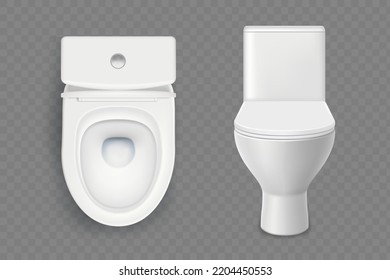 Toilettenschüssel. Realistische Vorlage einzeln auf transparentem Hintergrund. Vektorgrafik