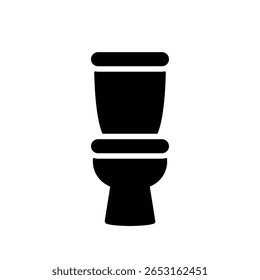 symbole de cuvette de toilettes, symbole noir de wc