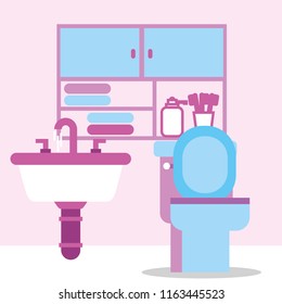 toilet bowl sink furniture toothbrushes towels bathroom