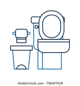 toilet bowl trash can and paper equipment bath cartoon