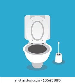 Toilet bowl vector flat icon 