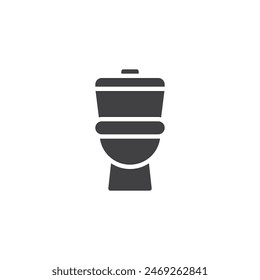 Toilet bowl vector icon. filled flat sign for mobile concept and web design. Lavatory bowl glyph icon. WC symbol, logo illustration. Vector graphics