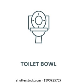 Toilet bowl vector line icon, linear concept, outline sign, symbol