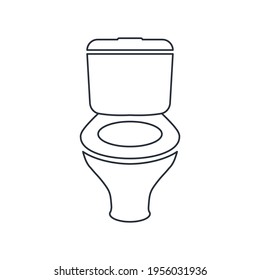 Toilet Bowl Vector Linear Icon Isolated Stock Vector (Royalty Free ...