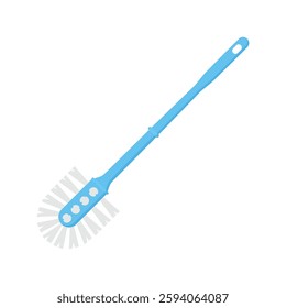 Toilet Brush Cartoon Flat Illustration. Clean Icon Design Element on Isolated White Background