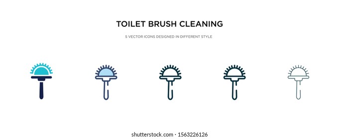 toilet brush cleaning icon in different style vector illustration. two colored and black toilet brush cleaning vector icons designed in filled, outline, line and stroke style can be used for web,