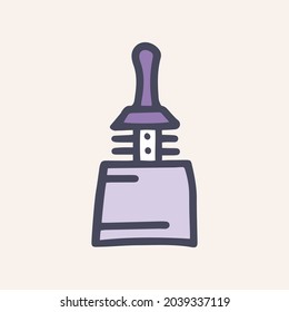toilet brush color vector doodle simple icon