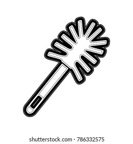 Toilet brush doodle. Vector. Flat style black icon on white.