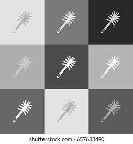 Toilet brush doodle. Vector. Grayscale version of Popart-style icon.