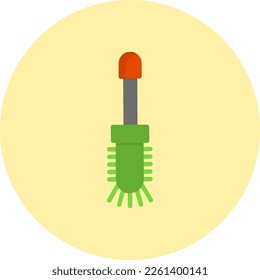 Diseño de iconos de vectores planos de pincel de inodoro