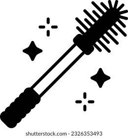 Toilet brush with glitters concept, vector icon design, Housekeeping symbol, Office caretaker sign, porter or cleanser equipment stock illustration