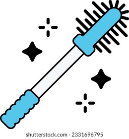 Toilet brush with glitters concept vector color design, Housekeeping symbol, Office caretaker sign, porter or cleanser equipment stock illustration