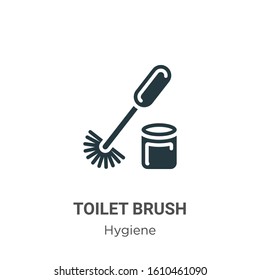 Toilet brush glyph icon vector on white background. Flat vector toilet brush icon symbol sign from modern hygiene collection for mobile concept and web apps design.