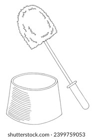 Toilet brush graphic black white isolated illustration vector
