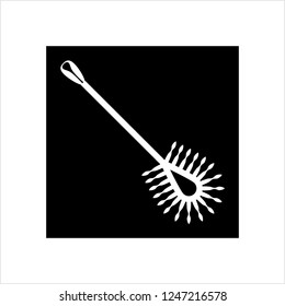 Toilet Brush Icon, Toilet Cleaning Brush Vector Art Illustration