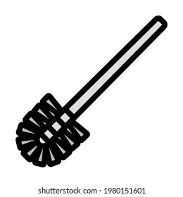 Toilet Brush Icon. Editable Bold Outline Design. Vector Illustration.