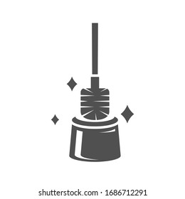  Toilettenpinselsymbol im flachen Stil.Vektorillustration-Abbildung.