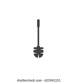 Toilet brush icon on the white background