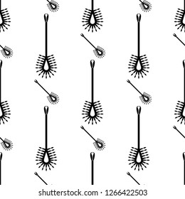 Toilet Brush Icon Seamless Pattern, Toilet Cleaning Brush Vector Art Illustration