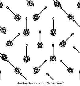 Toilet Brush Icon Seamless Pattern, Toilet Cleaning Brush Vector Art Illustration