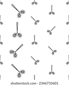 Toilet Brush Icon Seamless Pattern, Toilet Cleaning Brush Vector Art Illustration
