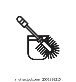 Toilet brush icon Simple thin outline