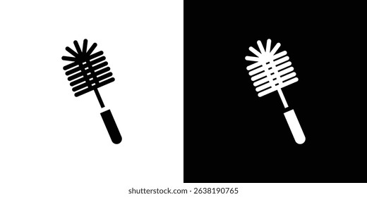 Toilet brush icon in solid flat trendy design style.