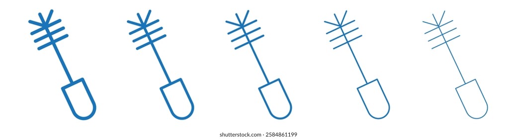 Toilet brush icon Symbol collection thin outline set